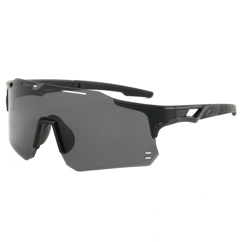 (12 PACK) Wholesale Sports Sunglasses New Arrival Outdoor Cycling Windproof Unisex Sport 2024 - BulkSunglassesWholesale.com - Black Frame Black Lens