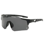 (12 PACK) Wholesale Sports Sunglasses New Arrival Outdoor Cycling Windproof Unisex Sport 2024 - BulkSunglassesWholesale.com - Black Frame Black Lens