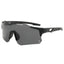 (12 PACK) Wholesale Sports Sunglasses New Arrival Outdoor Cycling Windproof Unisex Sport 2024 - BulkSunglassesWholesale.com - Black Frame Black Lens