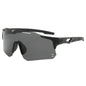 (12 PACK) Wholesale Sports Sunglasses New Arrival Outdoor Cycling Windproof Unisex Sport 2024 - BulkSunglassesWholesale.com - Black Frame Black Lens