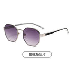 (6 PACK) Wholesale Sunglasses Small Trendy Street Vintage 2024 - BulkSunglassesWholesale.com - Silver Frame Gradient Black Lens