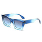 (6 PACK) Wholesale Sunglasses Oversized Cat Eye New Arrival Fashion Women 2025 - BulkSunglassesWholesale.com - Blue Frame Blue Black Lens