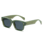 (6 PACK) Wholesale Sunglasses Small Unique Polygon Rivet Jelly Vintage Trendy 2025 - BulkSunglassesWholesale.com - Green Frame Black Lens