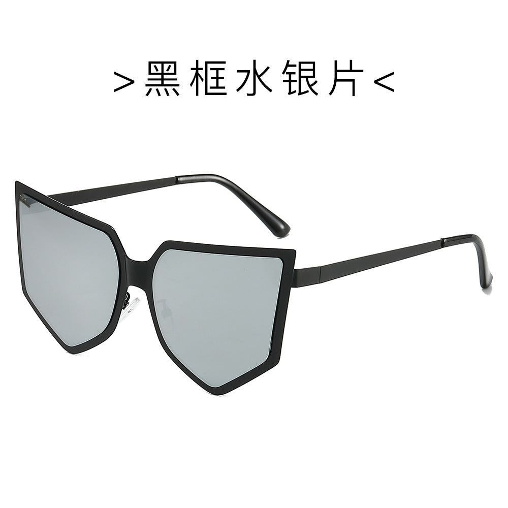 (6 PACK) Wholesale Sunglasses New Arrival Fashion Mirrored Windproof Women 2024 - BulkSunglassesWholesale.com - Black Frame Mirrored Lens