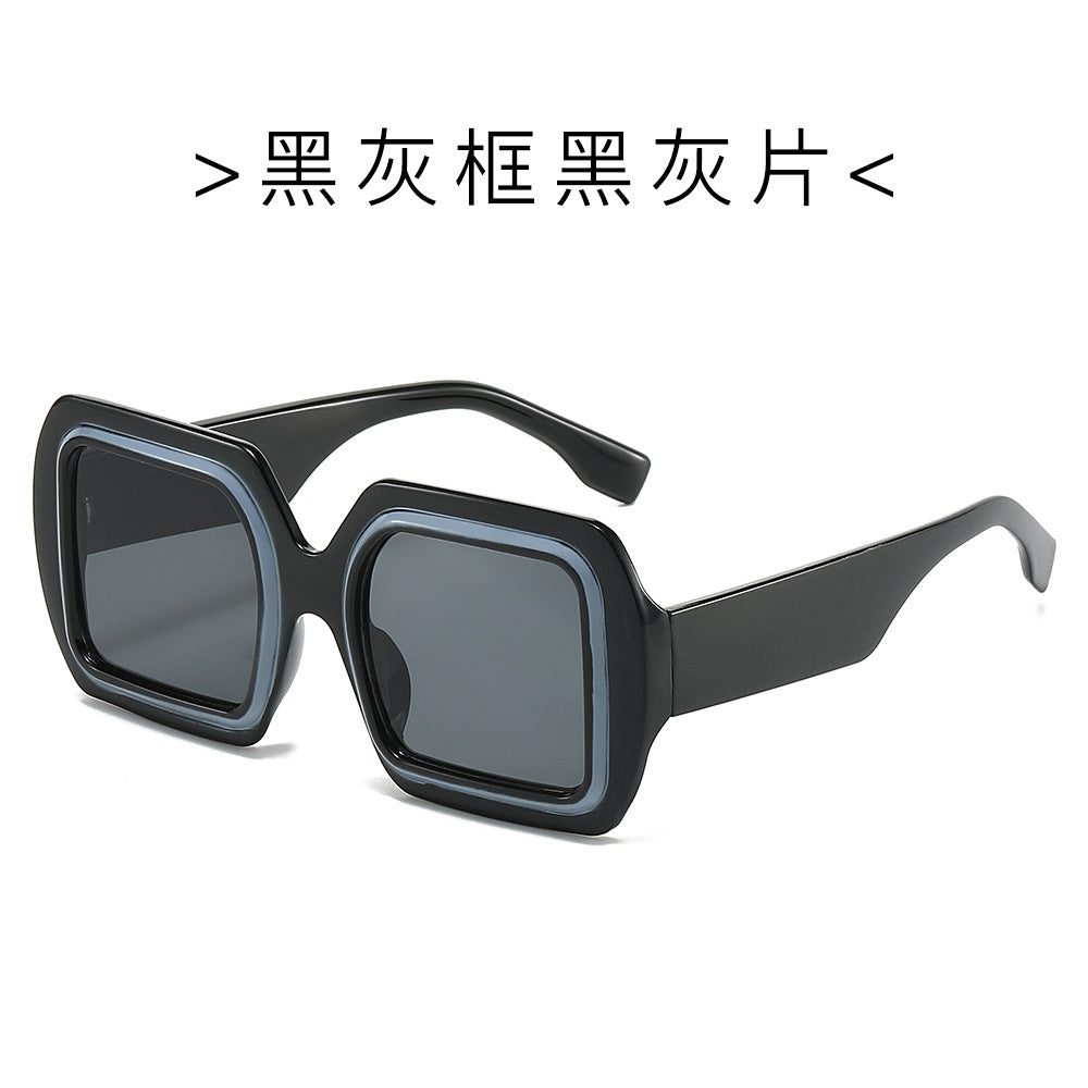 (6 PACK) Wholesale Sunglasses New Arrival Fashion Small Square Unique Classic 2024 - BulkSunglassesWholesale.com - Black Grey Frame Black Black Lens