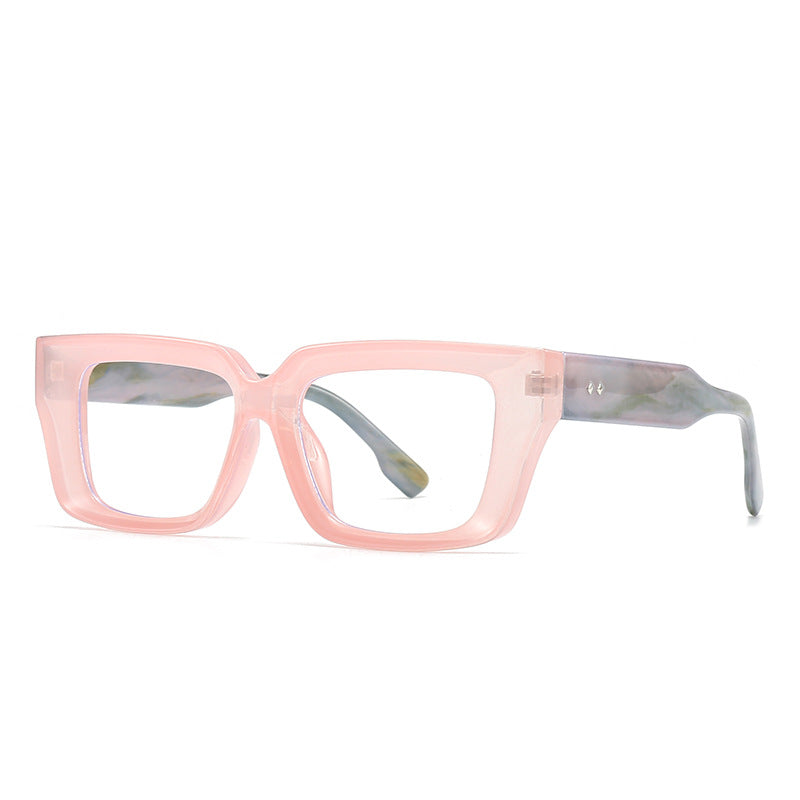 (6 PACK) Wholesale Sunglasses Trendy Street Antiblue Light Women 2024 - BulkSunglassesWholesale.com - Pink Frame Clear Lens