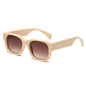 (6 PACK) Wholesale Sunglasses Small Unique Polygon Rivet Jelly Vintage Trendy 2025 - BulkSunglassesWholesale.com - Beige Pink Frame Gradient Tea Lens