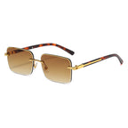 (6 PACK) Wholesale Sunglasses Fashion Metal Women New Arrival Unique Square 2025 - BulkSunglassesWholesale.com - Gradient Tea