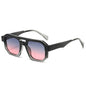 (6 PACK) Wholesale Sunglasses New Arrival Women Oversized Women Women Unique Double Bridge 2024 - BulkSunglassesWholesale.com - Black Grey Frame Grey Pink Lens