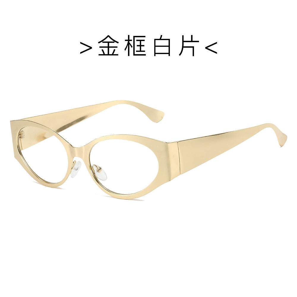 (6 PACK) Wholesale Sunglasses New Arrival Round Fashion Round Unisex 2024 - BulkSunglassesWholesale.com - Gold Frame Clear Lens