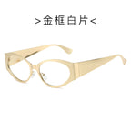 (6 PACK) Wholesale Sunglasses New Arrival Round Fashion Round Unisex 2024 - BulkSunglassesWholesale.com - Gold Frame Clear Lens