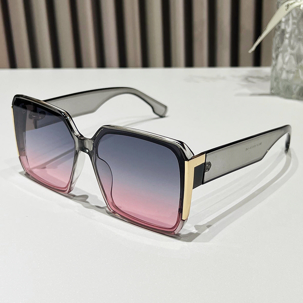 (6 PACK) Wholesale Sunglasses Vintage Square Trendy Women Fashion Vintage Outdoor Men 2024 - BulkSunglassesWholesale.com - Grey Frame Grey Pink Lens