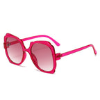 (6 PACK) Wholesale Sunglasses New Arrival Unique Butterfly Unique Outdoor Street 2024 - BulkSunglassesWholesale.com - Red Frame Pink Lens