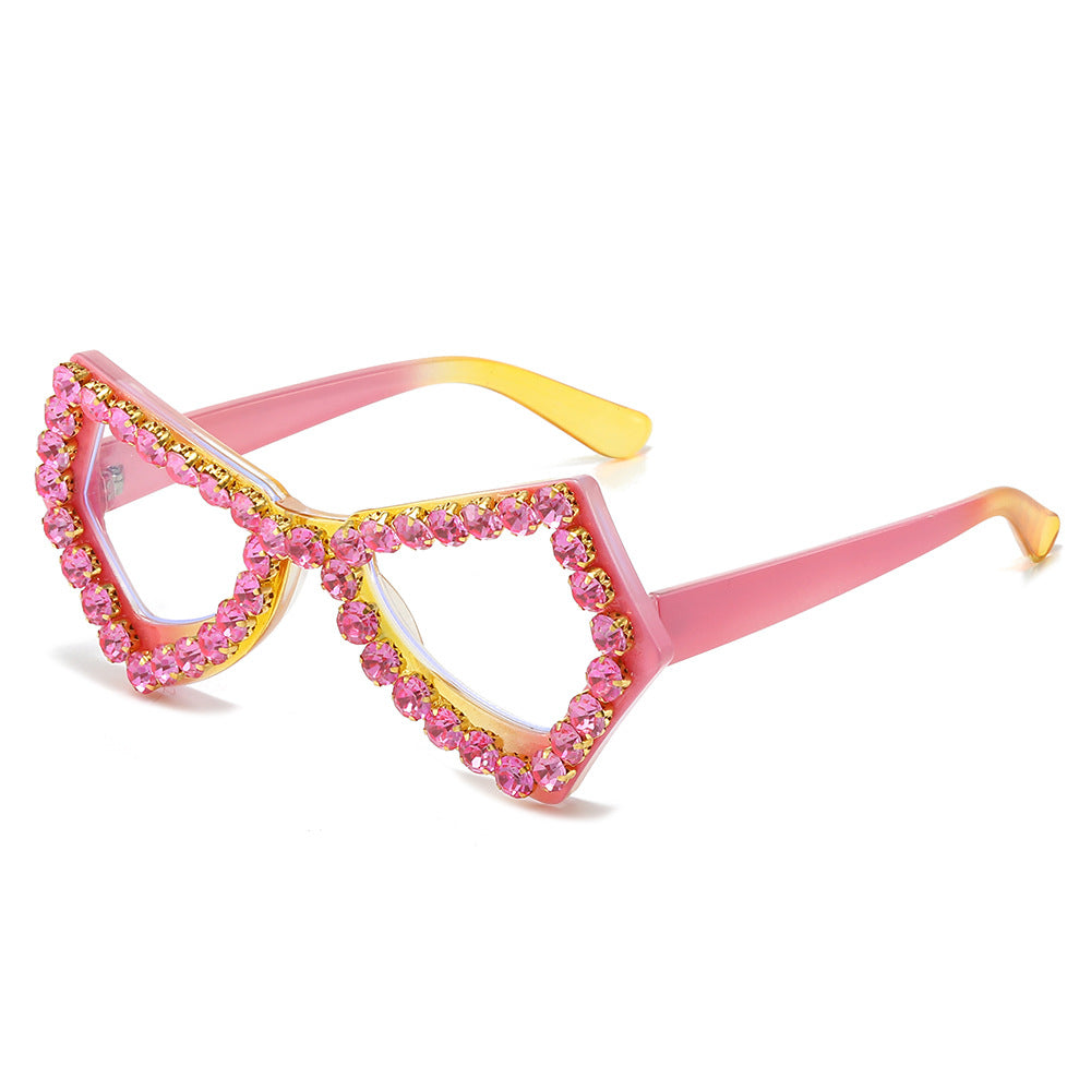 (6 PACK) Wholesale Sunglasses Women Fashion Oversized Rhinestone Butterfly Unique 2024 - BulkSunglassesWholesale.com - Pink Frame Pink