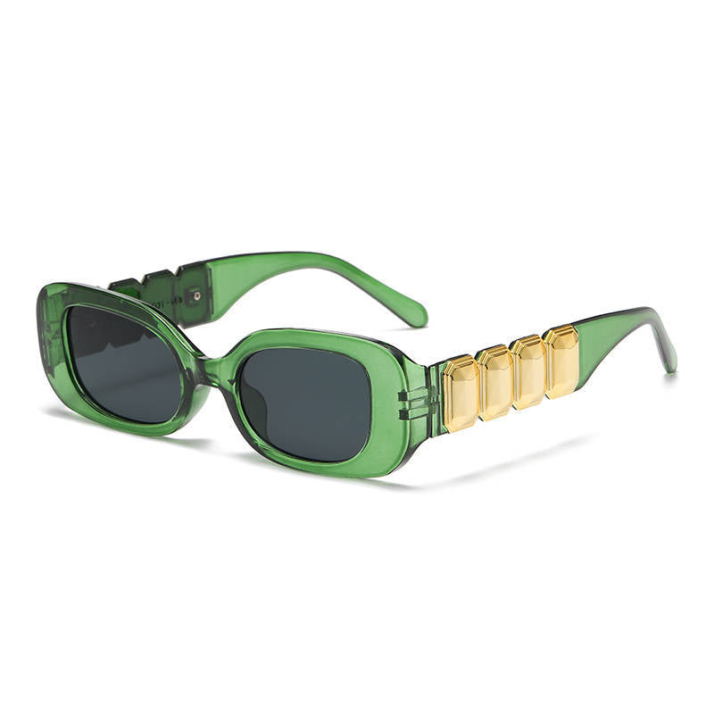 (12 PACK) Wholesale Sunglasses Unique Square Fashion Street Outdoor 2024 - BulkSunglassesWholesale.com - Green Frame Grey