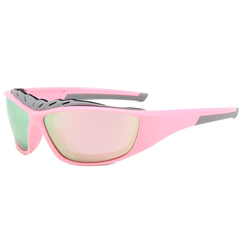 (12 PACK) Wholesale Sports Sunglasses New Arrival Polarized Sport Outdoor Cycling 2024 - BulkSunglassesWholesale.com - Pink Frame Pink Mirrored