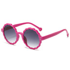 (6 PACK) Wholesale Sunglasses New Arrival Round Unique Round Fashion Women 2024 - BulkSunglassesWholesale.com - Purple Frame Gradient Black Lens