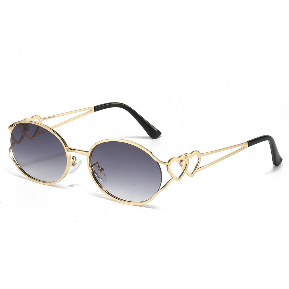 (6 PACK) Wholesale Sunglasses New Arrival One Piece Unique Vintage Women Trendy Fashion 2025 - BulkSunglassesWholesale.com - Gold Frame Gradient Black Lens
