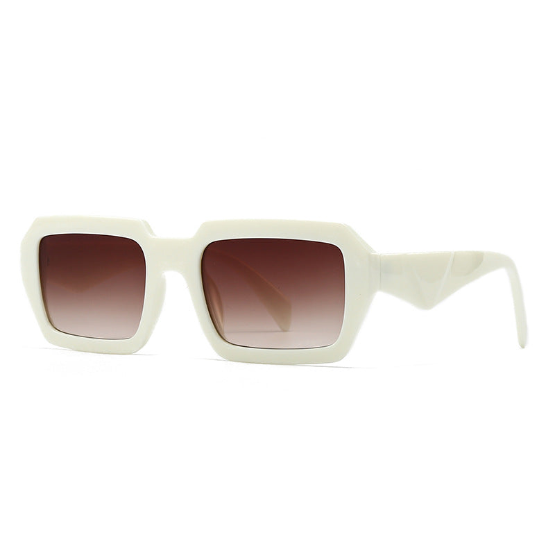 (6 PACK) Wholesale Sunglasses Square Street Women 2024 - BulkSunglassesWholesale.com - Beige Frame Gradient Tea