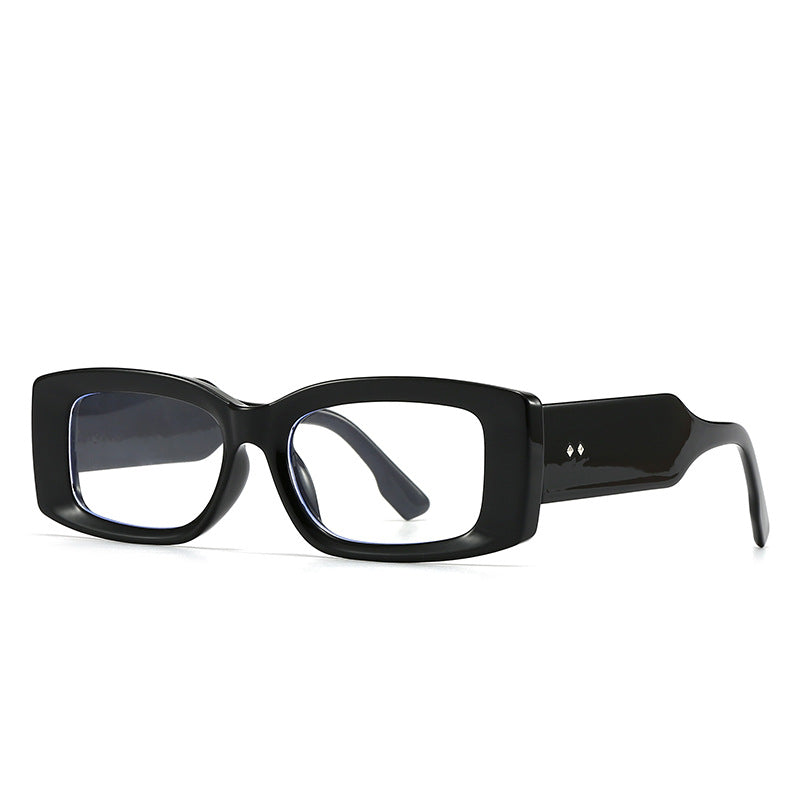 (6 PACK) Wholesale Sunglasses Vintage Trendy Women Antiblue Light 2024 - BulkSunglassesWholesale.com - Black Frame Clear Lens