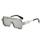 (6 PACK) Wholesale Sunglasses Unique Punk Trendy One Piece Women 2024 - BulkSunglassesWholesale.com - Silver Frame Mirrored Lens