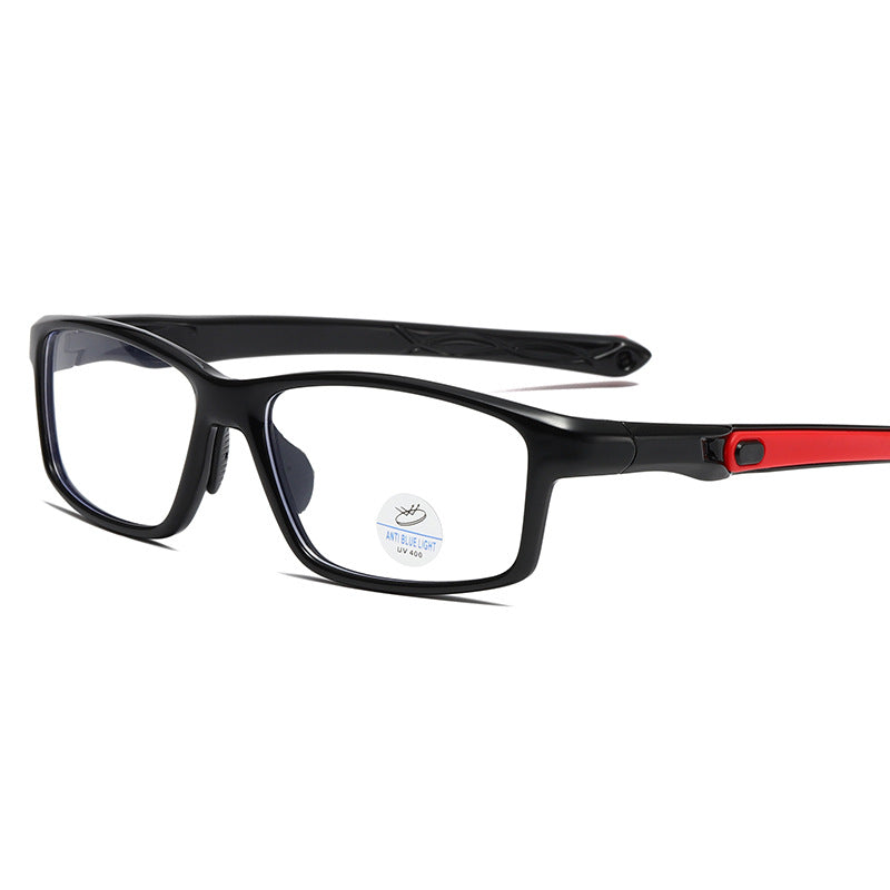 (12 PACK) Wholesale Sports Glasses New Arrival Square TR Antiblue Light Women 2025 - BulkSunglassesWholesale.com - Shiny Black Frame