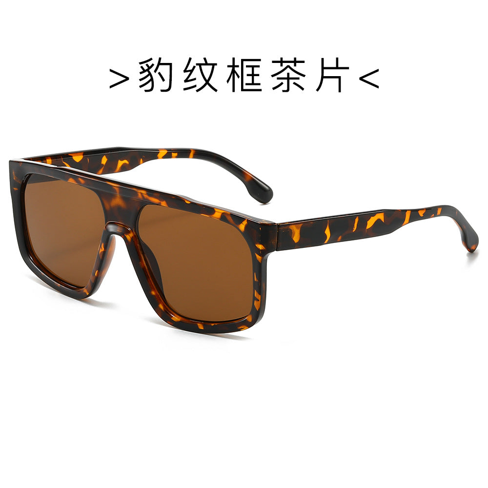 (6 PACK) Wholesale Sunglasses Square New Arrival Fashion Trendy 2024 - BulkSunglassesWholesale.com - Leopard Print Frame Tea Lens