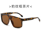 (6 PACK) Wholesale Sunglasses Square New Arrival Fashion Trendy 2024 - BulkSunglassesWholesale.com - Leopard Print Frame Tea Lens