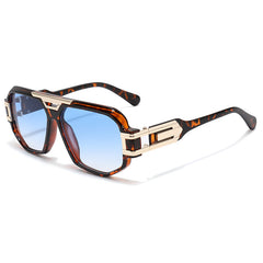 (6 PACK) Wholesale Sunglasses New Arrival Men Street Women New Arrival Vintage 2024 - BulkSunglassesWholesale.com - Leopard Print Frame Gradient Blue Lens