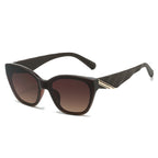 (6 PACK) Wholesale Sunglasses New Arrival Cat Eye Unique One Piece One Piece Fashion Women 2025 - BulkSunglassesWholesale.com - Tea Frame Gradient Tea Lens