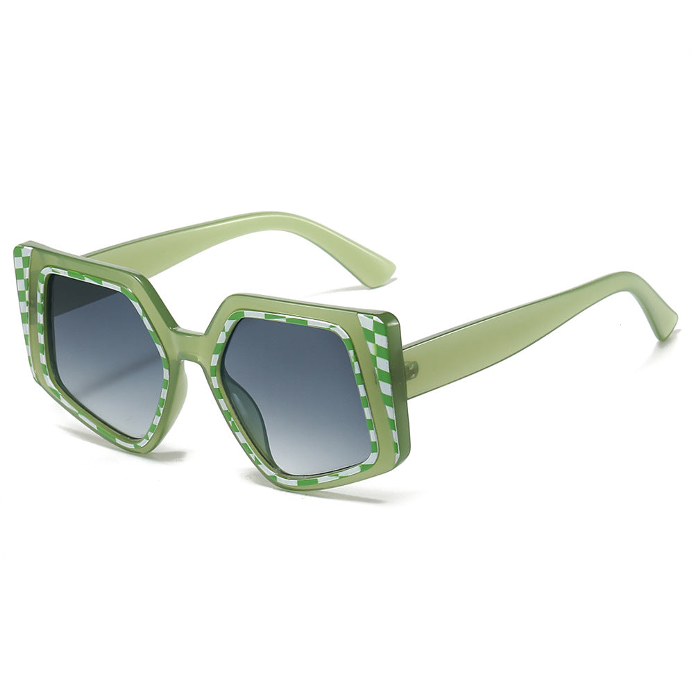 (6 PACK) Wholesale Sunglasses New Arrival Fashion Women Unique 2024 - BulkSunglassesWholesale.com - Clear Green Frame Gradient Black Lens