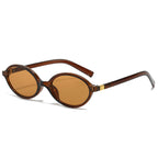 (6 PACK) Wholesale Sunglasses Fashion Oval Small Women Women 2024 - BulkSunglassesWholesale.com - Tea Frame Tea Lens