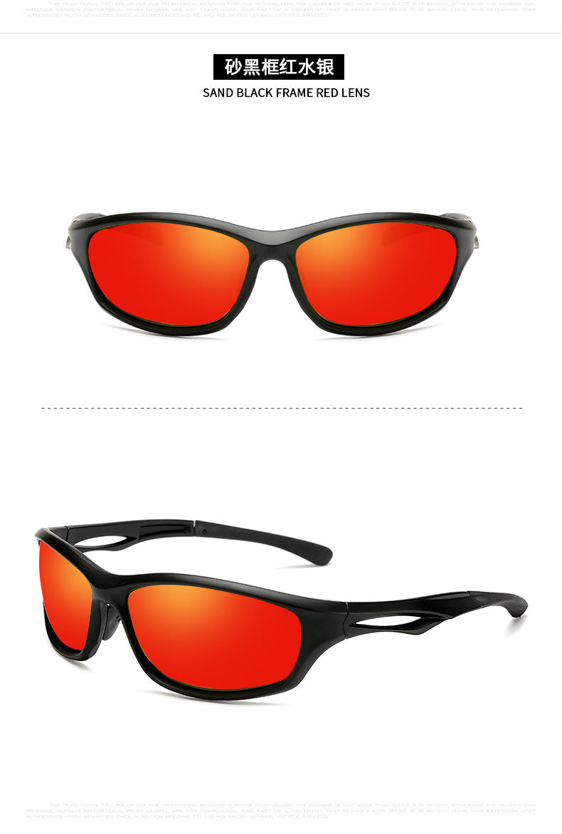 (12 PACK) Wholesale Sports Sunglasses New Arrival Unisex Outdoor Cycling Sport Polarized 2024 - BulkSunglassesWholesale.com - Matt Black Orange Red ( Polarized )