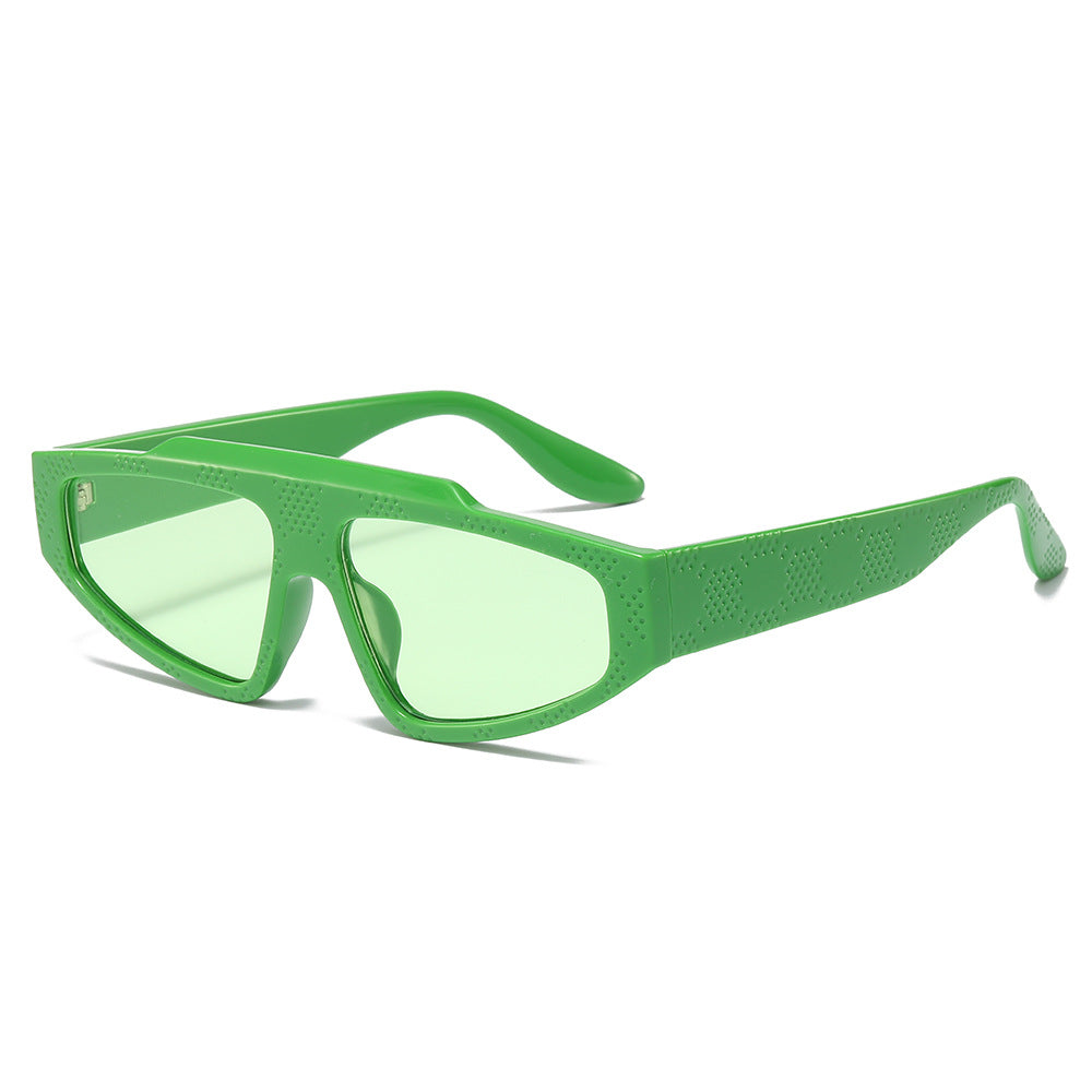 (6 PACK) Wholesale Sunglasses Small New Arrival Trendy Street Fashion 2025 - BulkSunglassesWholesale.com - Green Frame Green Lens