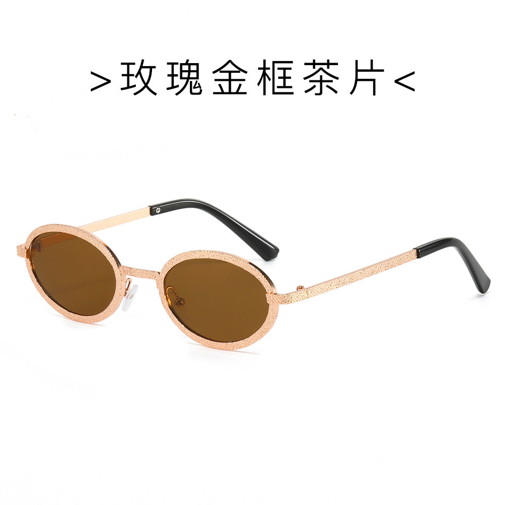 (6 PACK) Wholesale Sunglasses New Arrival Round Fashion Metal Vintage 2024 - BulkSunglassesWholesale.com - Gold Frame Tea Lens