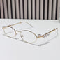 (6 PACK) Wholesale Sunglasses Women Rhinestone Round 2024 - BulkSunglassesWholesale.com - Gold Frame Transparent Lens