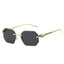 (6 PACK) Wholesale Sunglasses New Arrival Rimless Unique Leopard Head Polygon Cut Edge Fashion Women 2024 - BulkSunglassesWholesale.com - Gold Frame Black Lens