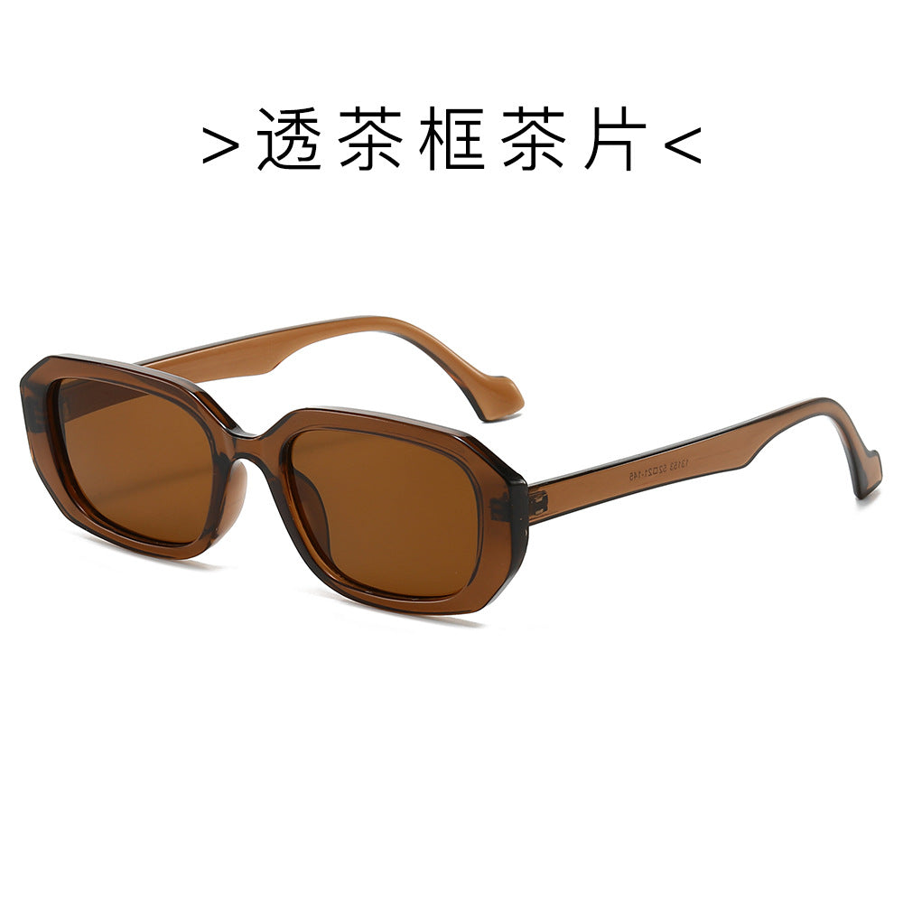 (6 PACK) Wholesale Sunglasses Fashion Oversized Trendy Street New Arrival Women 2024 - BulkSunglassesWholesale.com - Clear Tea Frame Tea Lens