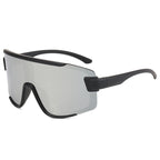 (12 PACK) Wholesale Sports Sunglasses One Piece Outdoor New Arrival Kids Cycling 2024 - BulkSunglassesWholesale.com - Black Frame Mirrored