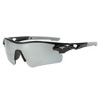 (12 PACK) Wholesale Sports Sunglasses Cycling Unisex New Arrival Outdoor Sport 2024 - BulkSunglassesWholesale.com - Black Frame Mirrored Lens