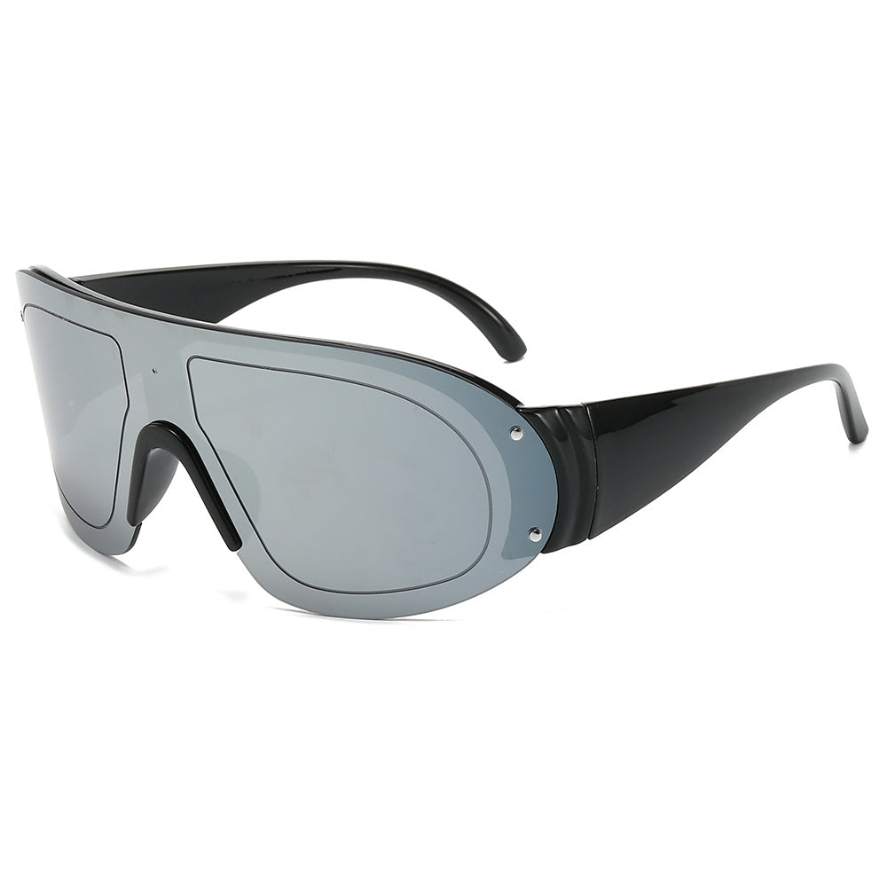 (6 PACK) Wholesale Sunglasses New Arrival Unisex Outdoor Sport Cycling 2024 - BulkSunglassesWholesale.com - Black Frame Mirrored Lens
