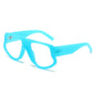 (6 PACK) Wholesale Sunglasses New Arrival Wide Fashion Oversized Trendy 2025 - BulkSunglassesWholesale.com - Blue Frame Clear Lens