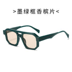 (6 PACK) Wholesale Sunglasses Double Bridge Trendy Unique Punk Fashion 2024 - BulkSunglassesWholesale.com - Frame Champagne Lens