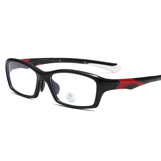 (12 PACK) Wholesale Sports Glasses New Arrival Antiblue Light TR Sport 2025 - BulkSunglassesWholesale.com - Shiny Black Hover Image