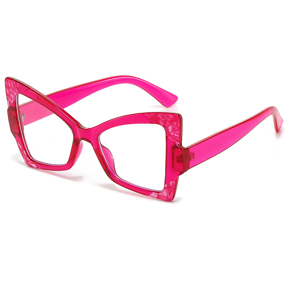 (6 PACK) Wholesale Sunglasses New Arrival Cat Eye Women Butterfly 2024 - BulkSunglassesWholesale.com - Purple Frame Clear Lens