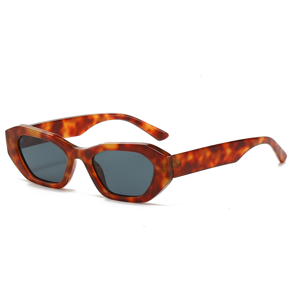 (6 PACK) Wholesale Sunglasses Fashion Unique Small Trendy Unique Hip Hop 2024 - BulkSunglassesWholesale.com - Leopard Print Frame Black Lens