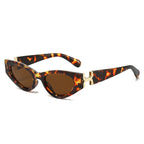(6 PACK) Wholesale Sunglasses Cat Eye Fashion Trendy Unique Women 2025 - BulkSunglassesWholesale.com - Leopard Print Frame Tea Lens