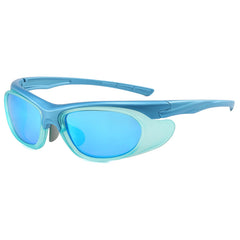 (12 PACK) Wholesale Sports Sunglasses Unique New Arrival Women Outdoor Sport Cycling 2024 - BulkSunglassesWholesale.com - Blue Frame Blue Mirrored