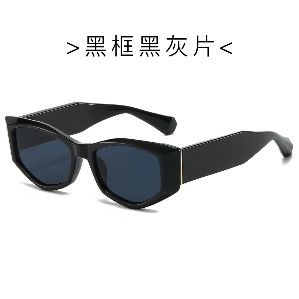 (6 PACK) Wholesale Sunglasses Unique New Arrival Trendy Cat Eye Women 2024 - BulkSunglassesWholesale.com - Black Frame Black Black Lens