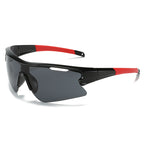 (12 PACK) Wholesale Sports Sunglasses New Arrival Outdoor Cycling Women Sport One Piece 2024 - BulkSunglassesWholesale.com - Black Frame Black Lens